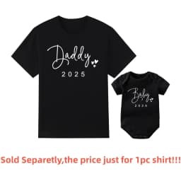 Funny Baby Daddy 2025 Family Matching Clothing Simple Pregnancy Announcement Family Look T Shirt Baby Dad Matching Clothes
