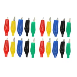 20 Pcs Crocodile type Clip 28MM Black Red Blue Black Yellow Soft Plastic Coated Testing Probe Mini Alligator Test Clips