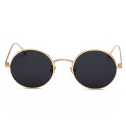 Kachawoo Women Sunglasses with Red Lenses Round Metal Frame Vintage Retro Glasses Sun for Men Unisex Birthday Gifts