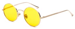 Kachawoo Women Sunglasses with Red Lenses Round Metal Frame Vintage Retro Glasses Sun for Men Unisex Birthday Gifts