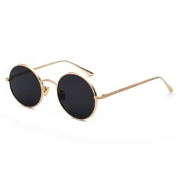 Kachawoo Women Sunglasses with Red Lenses Round Metal Frame Vintage Retro Glasses Sun for Men Unisex Birthday Gifts