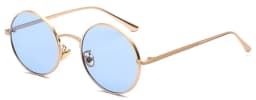 Kachawoo Women Sunglasses with Red Lenses Round Metal Frame Vintage Retro Glasses Sun for Men Unisex Birthday Gifts