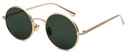 Kachawoo Women Sunglasses with Red Lenses Round Metal Frame Vintage Retro Glasses Sun for Men Unisex Birthday Gifts