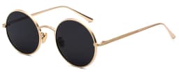 Kachawoo Women Sunglasses with Red Lenses Round Metal Frame Vintage Retro Glasses Sun for Men Unisex Birthday Gifts