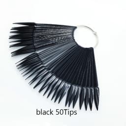 False Nail Tips fan Nature Clear Black 12/24/32/50 pcs/set Finger Full Card Nail Art Display Practice Polish all for Manicure