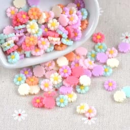 100PCS daisy flower flatback Resin Cabochons Scrapbook Craft 10mm DIY Embellishments phone decor Headwear accessories CP1862