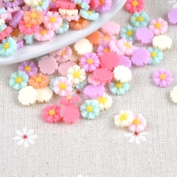 100PCS daisy flower flatback Resin Cabochons Scrapbook Craft 10mm DIY Embellishments phone decor Headwear accessories CP1862
