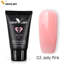 Venalisa New Acrylic Gel Poly Extension Nail Gel Soak Off UV LED Durable Gel Slice Tips Fast Dry Clear Jelly Gel Base Top Coat