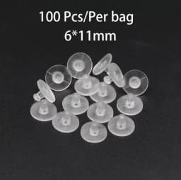 100pcs/lot Rubber Earring Backs Stopper Stainless Steel Earnuts Stud Earring Back For DIY Jewelry Making Findings Accessories