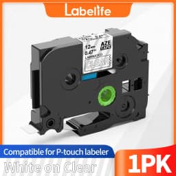 6/9/12/18/24mm TZ-White Label Lamination Ribbon TZE231 TZE241 TZE251 TZE221 Compatible for Brother Label Printer PT-H100 PTD600