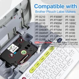 6/9/12/18/24mm TZ-White Label Lamination Ribbon TZE231 TZE241 TZE251 TZE221 Compatible for Brother Label Printer PT-H100 PTD600