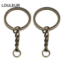 5-20pcs Gold Color Key Chain Key Ring Bronze Rhodium 28mm Long Round Split Keyrings Keychain For DIY Jewelry Making Wholesale
