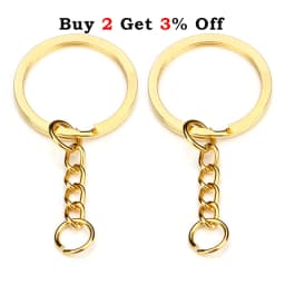 5-20pcs Gold Color Key Chain Key Ring Bronze Rhodium 28mm Long Round Split Keyrings Keychain For DIY Jewelry Making Wholesale