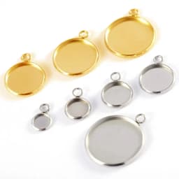 20pcs 6-30mm Gold Color Stainless Steel Cabochon Base Pendant Settings Blank Tray for Cameo Jewerly Making Components DIY
