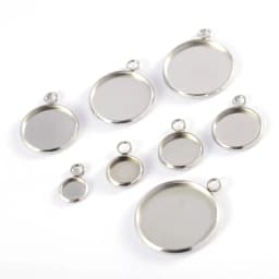 20pcs 6-30mm Gold Color Stainless Steel Cabochon Base Pendant Settings Blank Tray for Cameo Jewerly Making Components DIY
