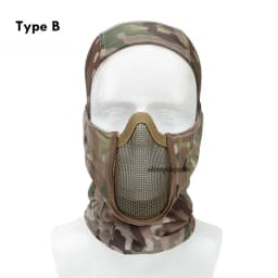 Tactical Full Face Steel Mesh Mask Hunting Airsoft Paintball Mask Headgear CS Game Motorcycle Shooting Cycling Protective Masks