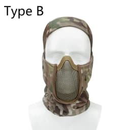 Tactical Full Face Steel Mesh Mask Hunting Airsoft Paintball Mask Headgear CS Game Motorcycle Shooting Cycling Protective Masks