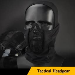 Tactical Full Face Steel Mesh Mask Hunting Airsoft Paintball Mask Headgear CS Game Motorcycle Shooting Cycling Protective Masks