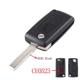 KEYYOU 2 Buttons Flip Folding Key Case Blank Shell For Peugeot 107 207 307 307S 308 3008 407 607 2BT