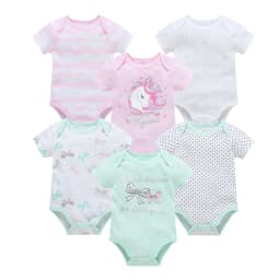 Kavkas Baby Girls Bodysuits 6/3 pcs/lot Summer Cotton Baby Clothes Short Sleeve Newborn body bebe 0-3 months Infant Clothing