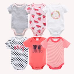 Kavkas Baby Girls Bodysuits 6/3 pcs/lot Summer Cotton Baby Clothes Short Sleeve Newborn body bebe 0-3 months Infant Clothing