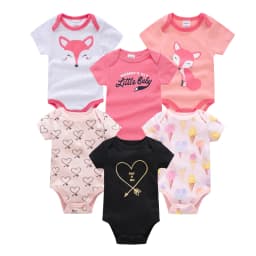Kavkas Baby Girls Bodysuits 6/3 pcs/lot Summer Cotton Baby Clothes Short Sleeve Newborn body bebe 0-3 months Infant Clothing