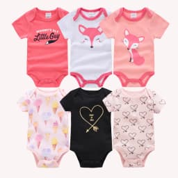 Kavkas Baby Girls Bodysuits 6/3 pcs/lot Summer Cotton Baby Clothes Short Sleeve Newborn body bebe 0-3 months Infant Clothing