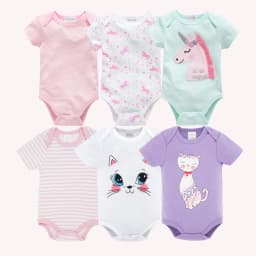 Kavkas Baby Girls Bodysuits 6/3 pcs/lot Summer Cotton Baby Clothes Short Sleeve Newborn body bebe 0-3 months Infant Clothing