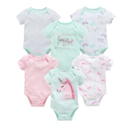 Kavkas Baby Girls Bodysuits 6/3 pcs/lot Summer Cotton Baby Clothes Short Sleeve Newborn body bebe 0-3 months Infant Clothing