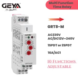 GEYA GRT8-M 16A Multifunction Timer Relay with 10 Function Choices AC DC 12V 24V 220V 230V Time Relay