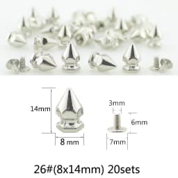 All Kinds of Silver Spikes Rivets For Leather Punk Studs and Spikes For Clothes Thorns Patch Tachas Para Ropa Remaches
