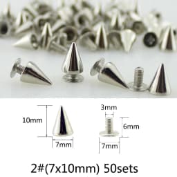 All Kinds of Silver Spikes Rivets For Leather Punk Studs and Spikes For Clothes Thorns Patch Tachas Para Ropa Remaches