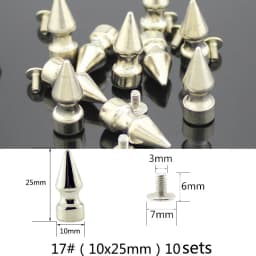 All Kinds of Silver Spikes Rivets For Leather Punk Studs and Spikes For Clothes Thorns Patch Tachas Para Ropa Remaches