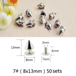 All Kinds of Silver Spikes Rivets For Leather Punk Studs and Spikes For Clothes Thorns Patch Tachas Para Ropa Remaches