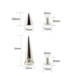 All Kinds of Silver Spikes Rivets For Leather Punk Studs and Spikes For Clothes Thorns Patch Tachas Para Ropa Remaches