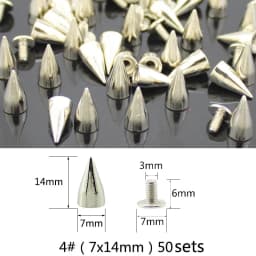 All Kinds of Silver Spikes Rivets For Leather Punk Studs and Spikes For Clothes Thorns Patch Tachas Para Ropa Remaches