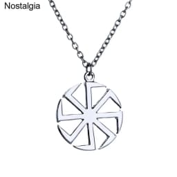 Nostalgia Slavic Kolovrat Pendant Wheel Amulet Pagan Wicca Jewelry Necklace Russian Talisman