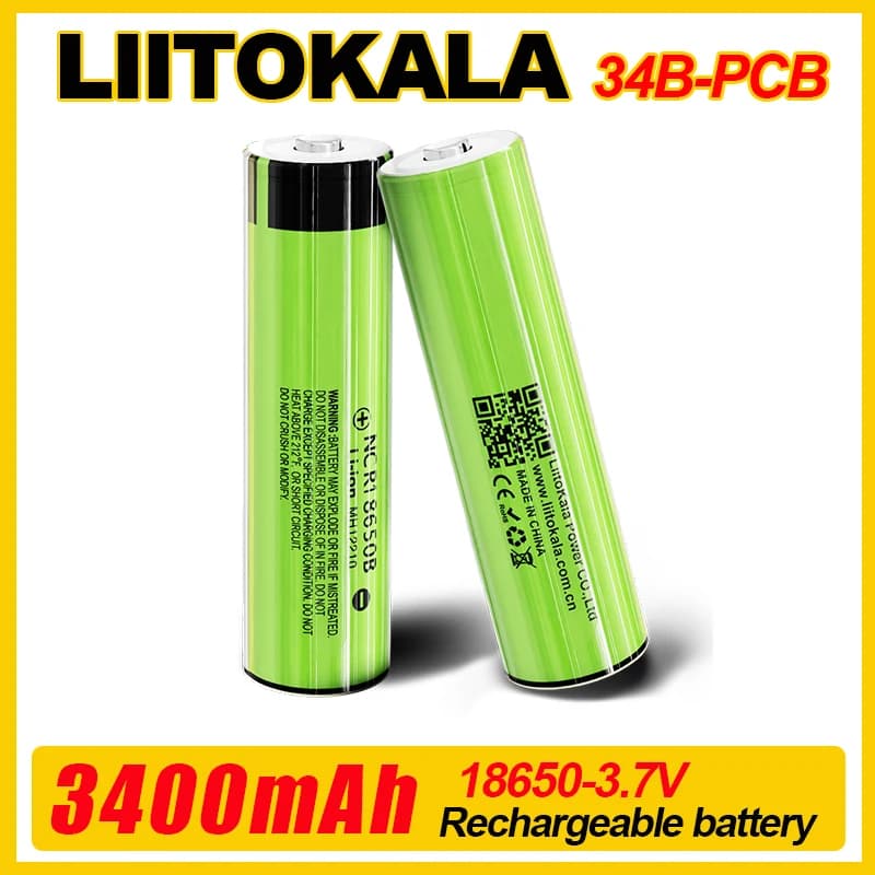 1-30pcs LiitoKala 34B-PCB NCR18650B 3.7v 18650 3500mah Lithium Rechargeable Battery Flashlight Batteries