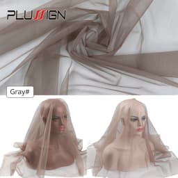 Plussign 1/4 Yard Hair Weaving Netting Top Swiss Lace Material Basement Foundation Toupee Frontal Closure Net For Making Wigs