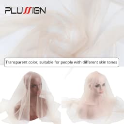 Plussign 1/4 Yard Hair Weaving Netting Top Swiss Lace Material Basement Foundation Toupee Frontal Closure Net For Making Wigs