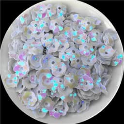 6mm/8mm/10mm Plum Flower Shapes Sequins Paillettes Sewing Craft, White Series Embellishment Findings,Women Garments Accessories