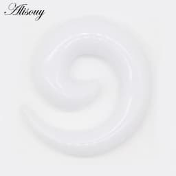 Alisouy 2pcs 1.2-20mm Acrylic Spiral Ear Gauges Fake Ear Tapers Stretching Plugs Tunnel Expanders Earlobe Body Piercing Jewelry
