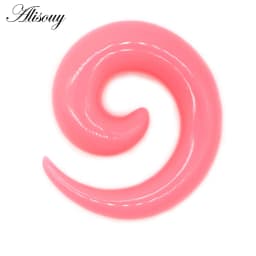Alisouy 2pcs 1.2-20mm Acrylic Spiral Ear Gauges Fake Ear Tapers Stretching Plugs Tunnel Expanders Earlobe Body Piercing Jewelry
