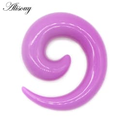 Alisouy 2pcs 1.2-20mm Acrylic Spiral Ear Gauges Fake Ear Tapers Stretching Plugs Tunnel Expanders Earlobe Body Piercing Jewelry