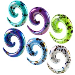 Alisouy 2pcs 1.2-20mm Acrylic Spiral Ear Gauges Fake Ear Tapers Stretching Plugs Tunnel Expanders Earlobe Body Piercing Jewelry