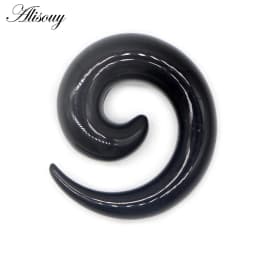 Alisouy 2pcs 1.2-20mm Acrylic Spiral Ear Gauges Fake Ear Tapers Stretching Plugs Tunnel Expanders Earlobe Body Piercing Jewelry