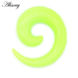 Alisouy 2pcs 1.2-20mm Acrylic Spiral Ear Gauges Fake Ear Tapers Stretching Plugs Tunnel Expanders Earlobe Body Piercing Jewelry