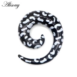 Alisouy 2pcs 1.2-20mm Acrylic Spiral Ear Gauges Fake Ear Tapers Stretching Plugs Tunnel Expanders Earlobe Body Piercing Jewelry