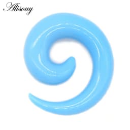 Alisouy 2pcs 1.2-20mm Acrylic Spiral Ear Gauges Fake Ear Tapers Stretching Plugs Tunnel Expanders Earlobe Body Piercing Jewelry