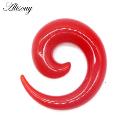 Alisouy 2pcs 1.2-20mm Acrylic Spiral Ear Gauges Fake Ear Tapers Stretching Plugs Tunnel Expanders Earlobe Body Piercing Jewelry